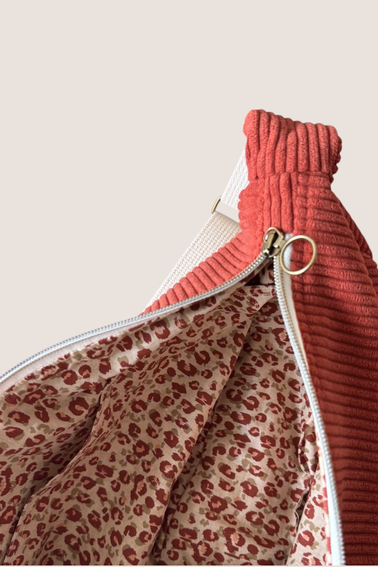 Sac Demi Lune - Velours terracota
