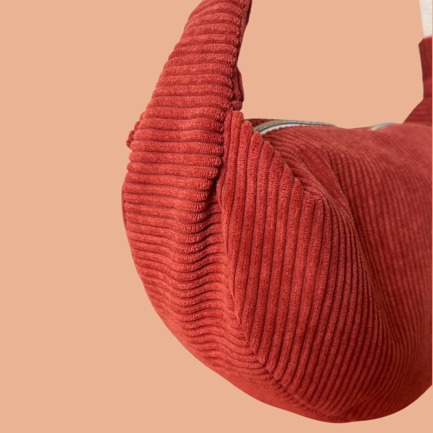 Sac Demi Lune - Velours terracota
