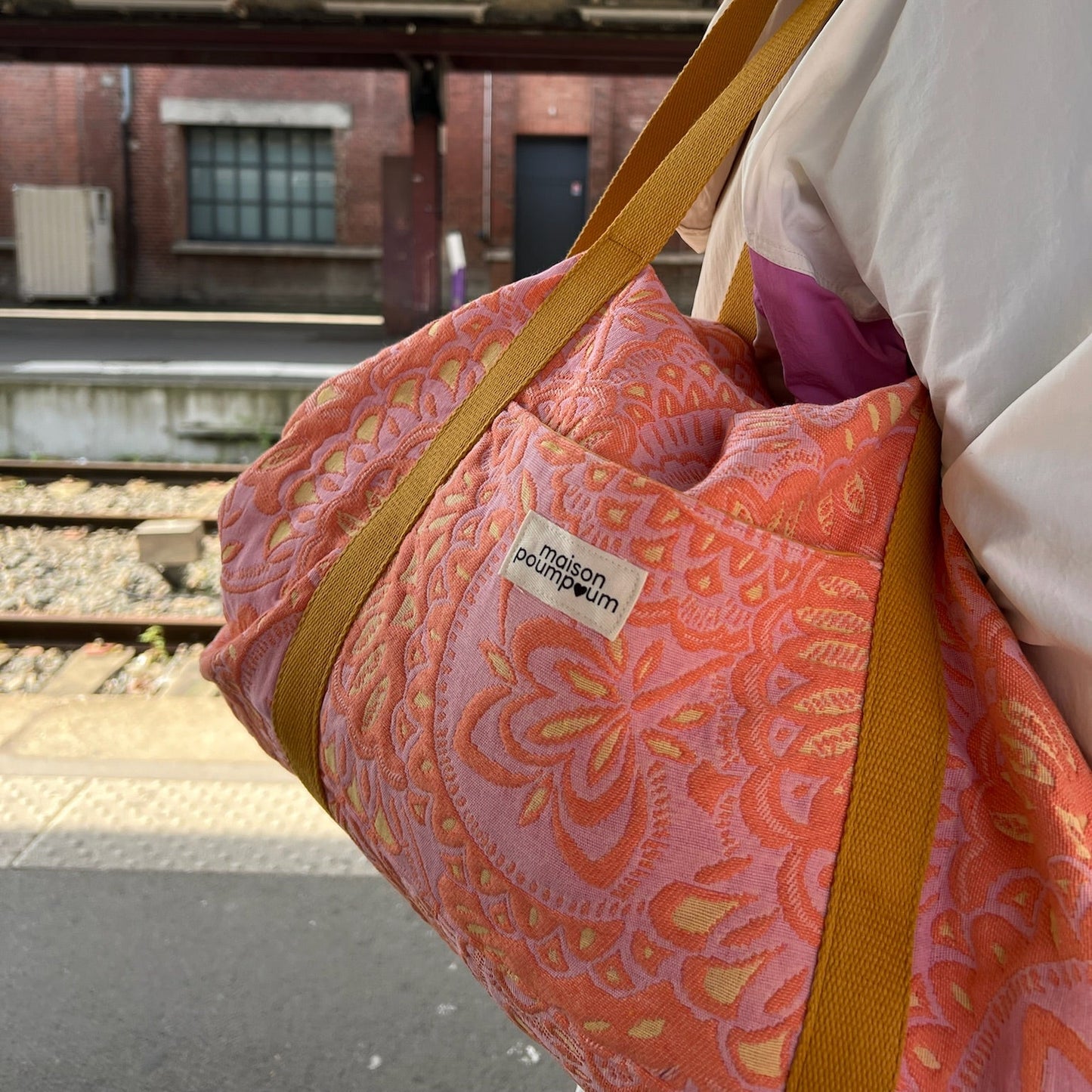 Sac weekend - Jacquard orange vitaminé