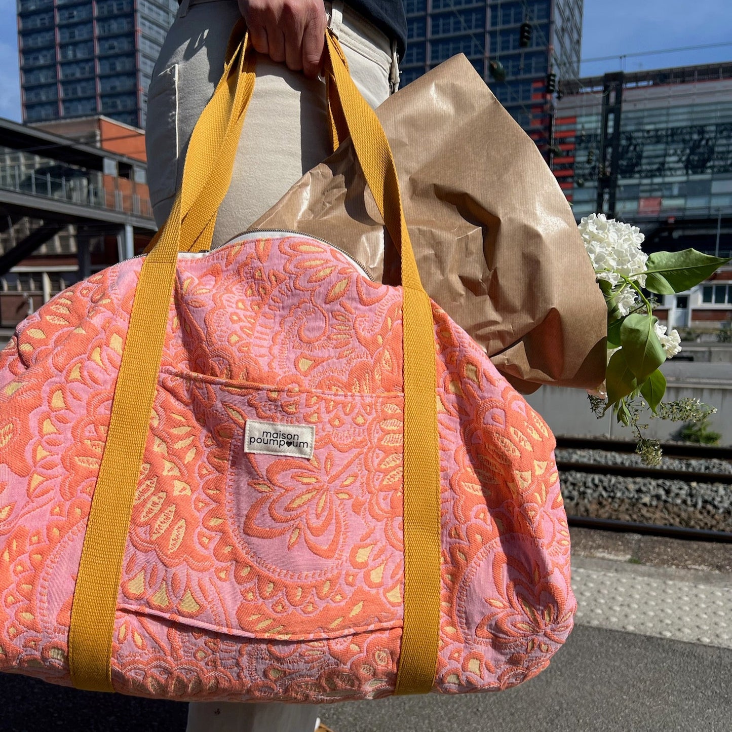 Sac weekend - Jacquard orange vitaminé