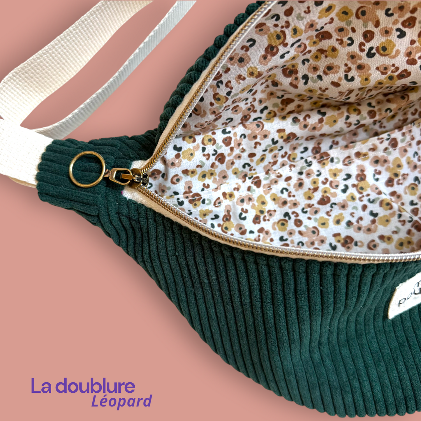 Sac banane - Velours côtelé vert sapin
