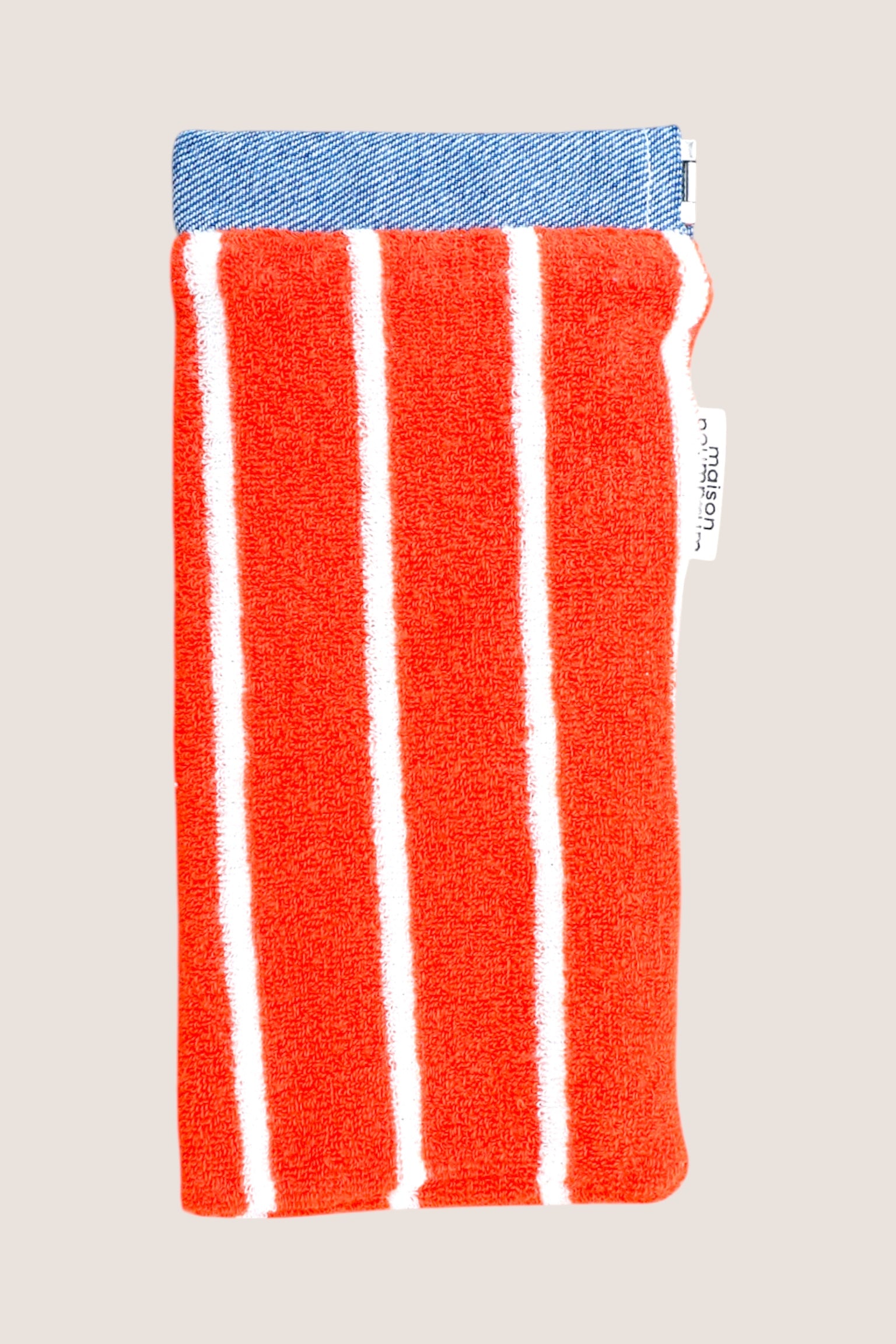etuis lunette eponge rayure orange - maison poumpoum