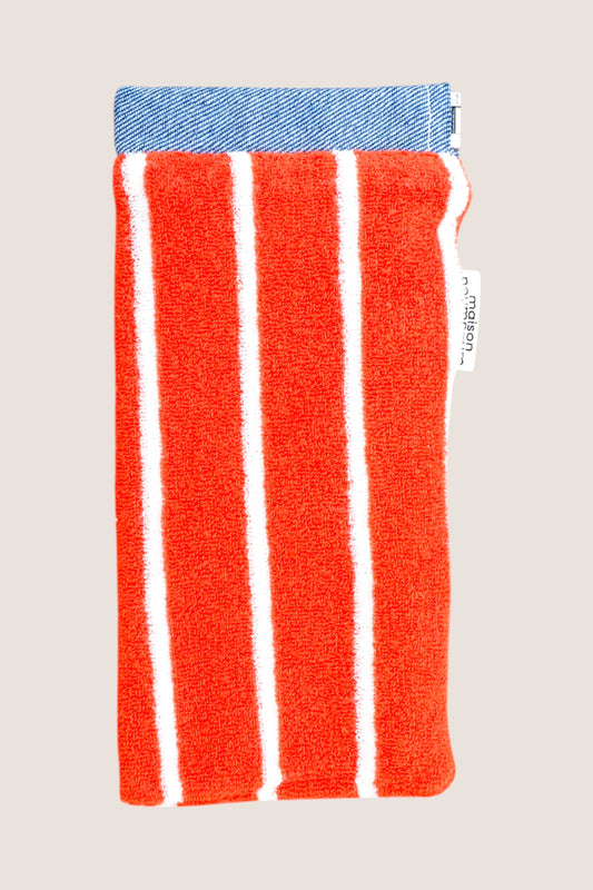 etuis lunette eponge rayure orange - maison poumpoum