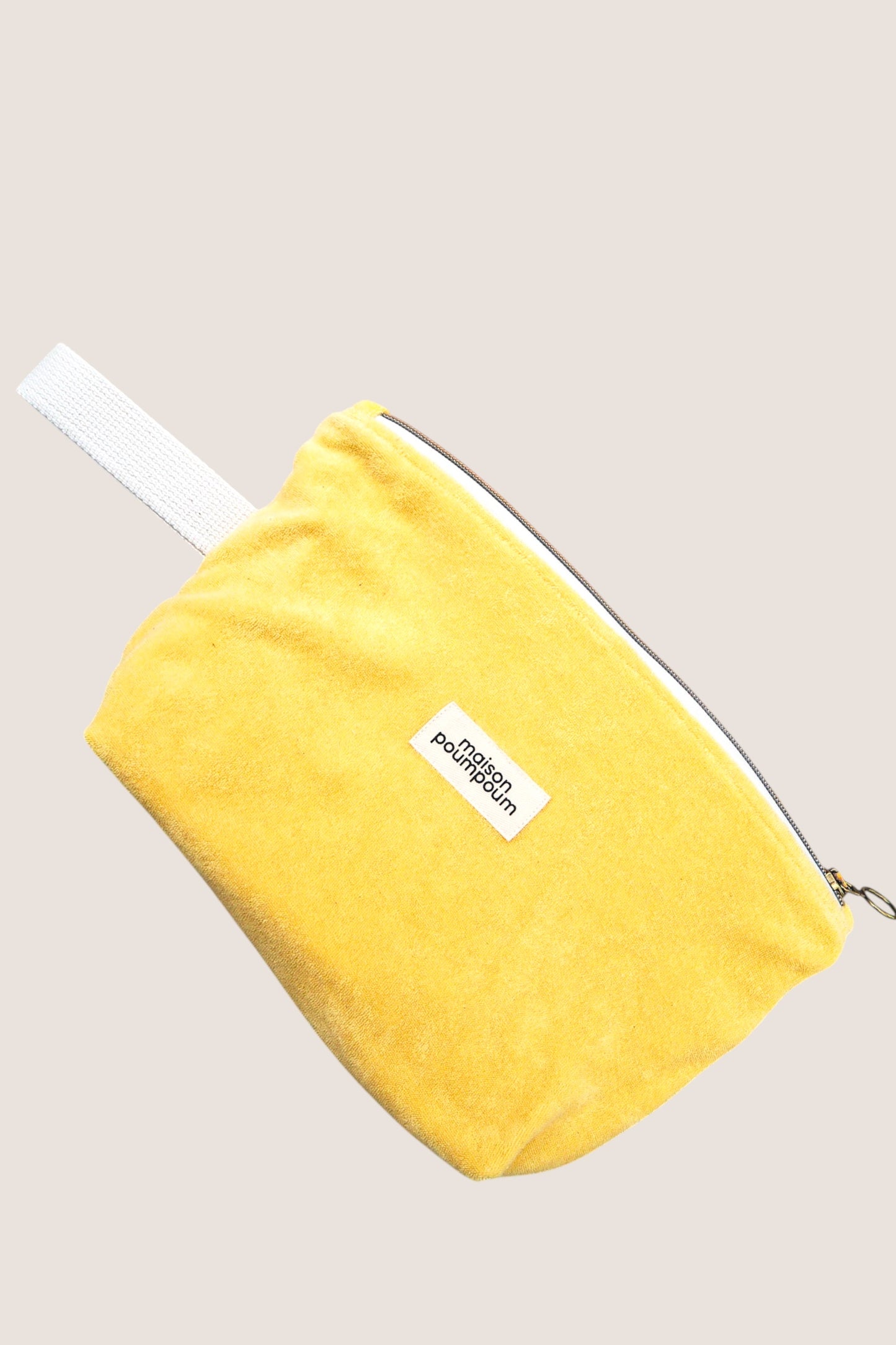 pochette plage éponge jaune beurre - maison poumpoum détails