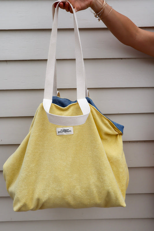 cabas reversible eponge jaune beurre maison poumpoum