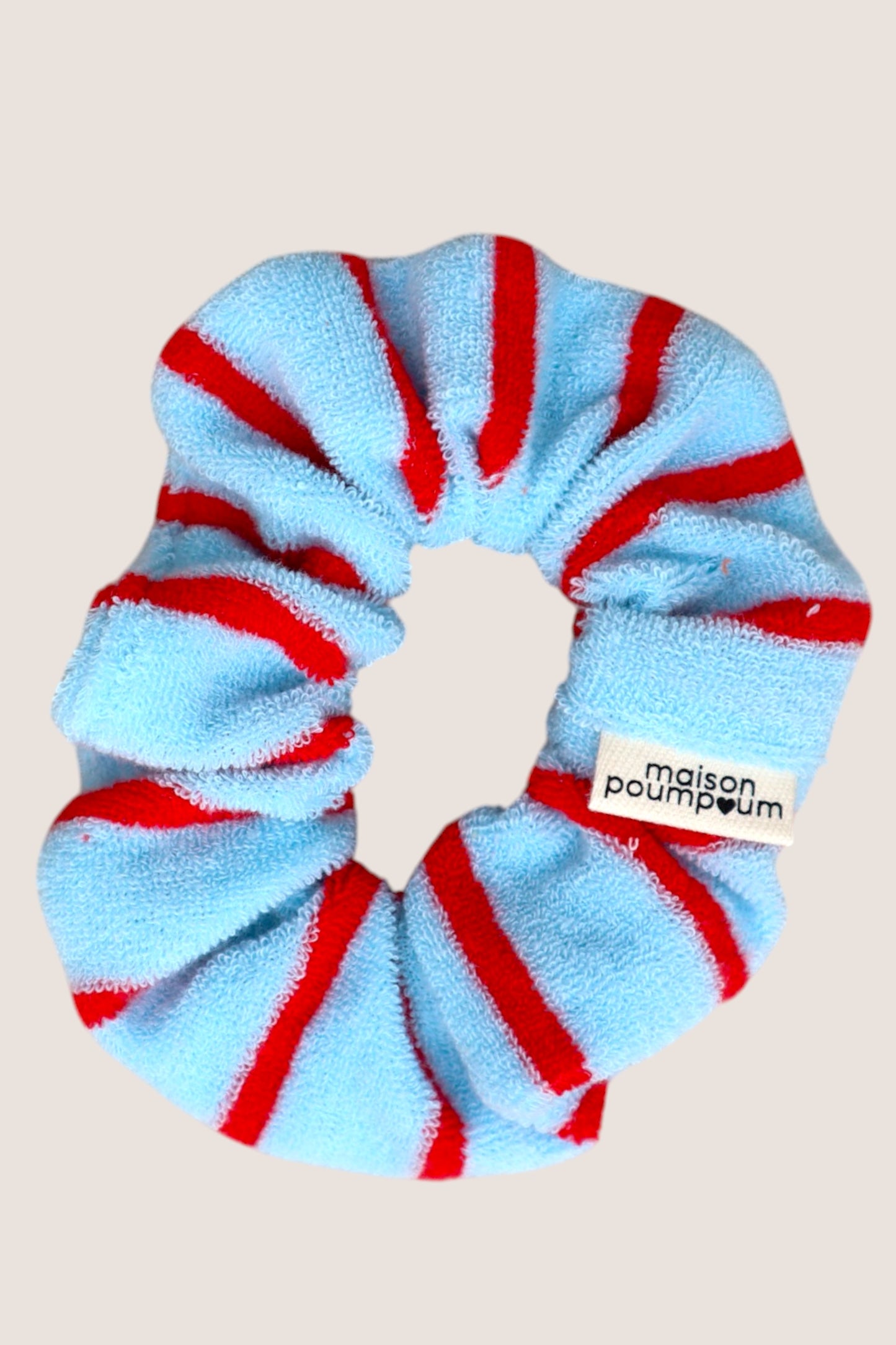 chouchou eponge rayure bleu - maison poumpoum produit