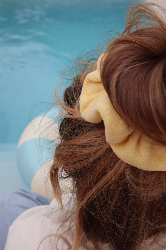 chouchou eponge jaune beurre - maison poumpoum chignon