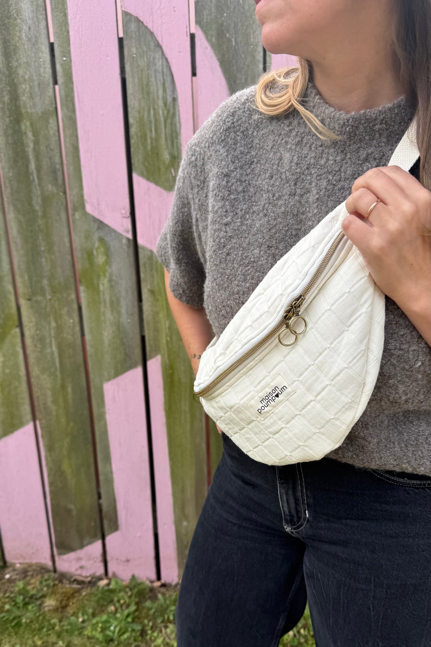 sac banane creme femme maison poumpoum crossbody