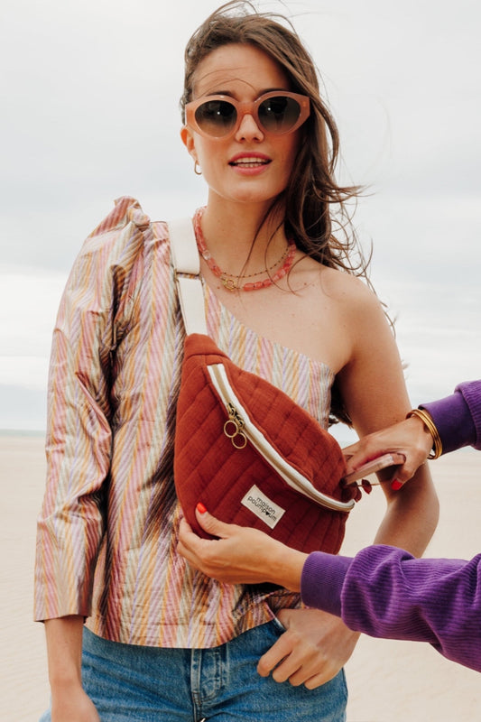 Sac Banane - Gaze de Coton Terracotta