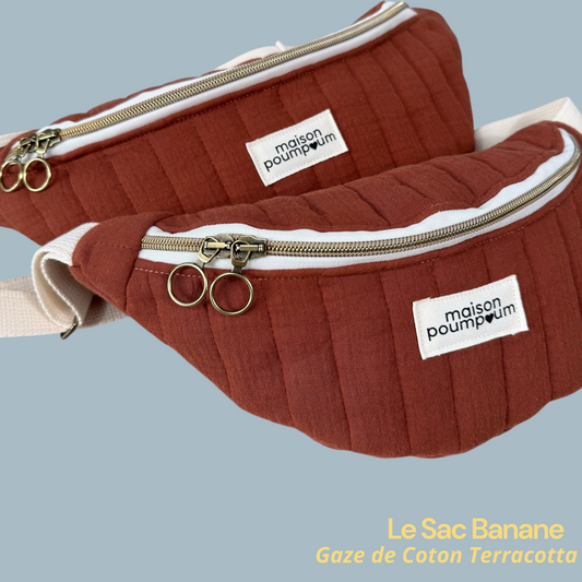 Sac Banane - Gaze de Coton Terracotta