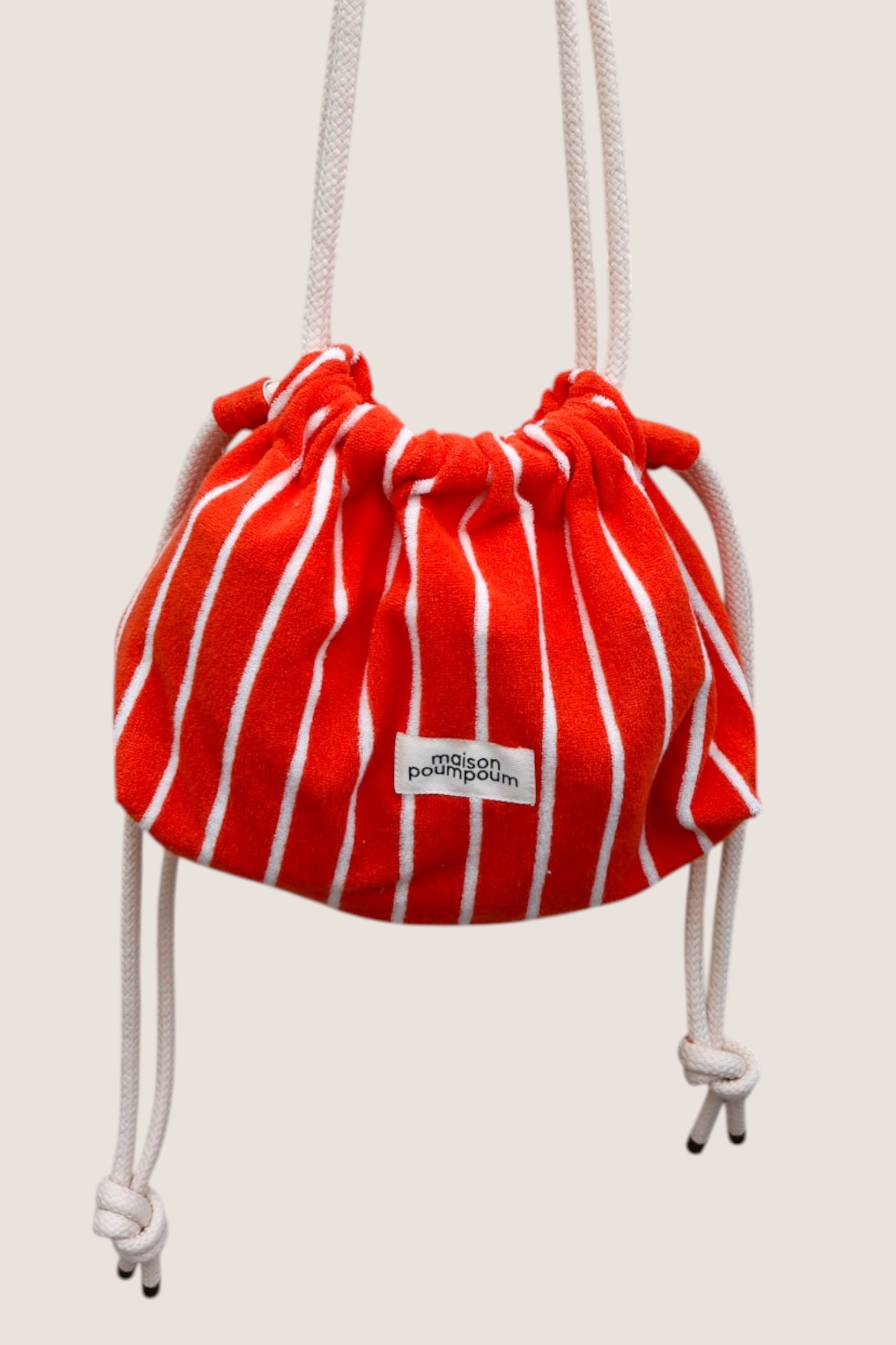 Mini sac bourse éponge rayure orange maison poumpoum