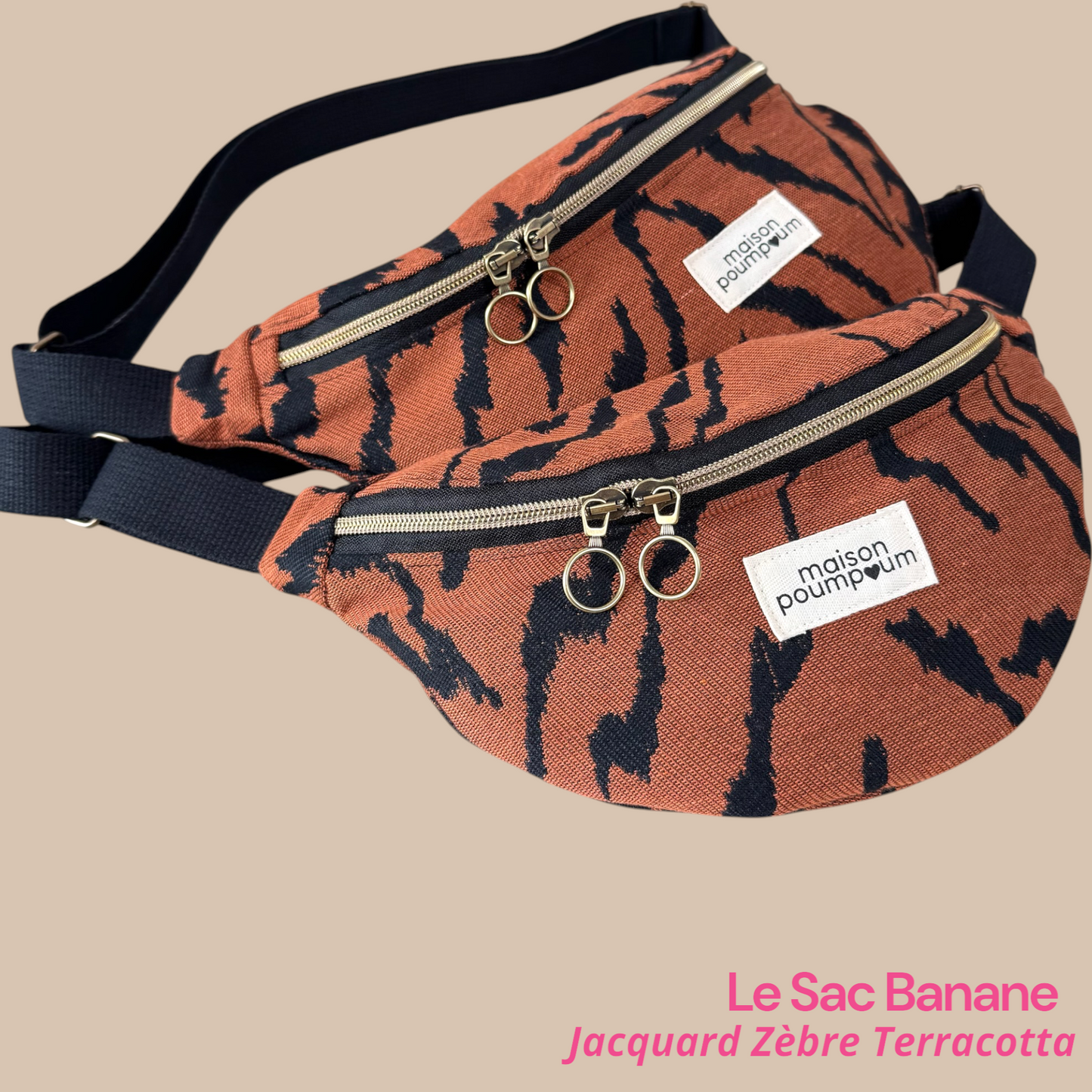 Sac Banane - Jacquard Zèbre Terracotta