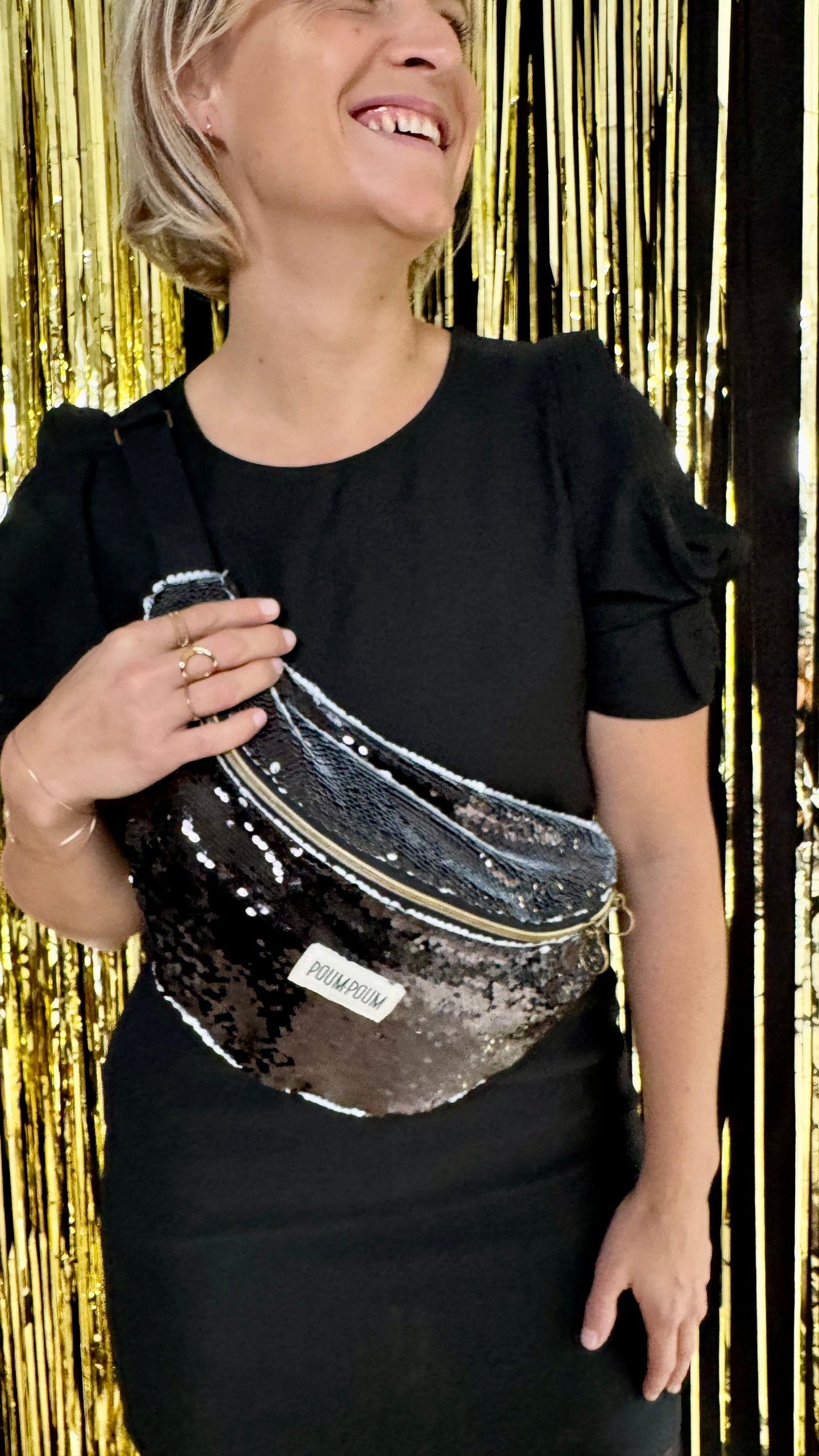 Sac banane - Sequin réversible Noir&Blanc