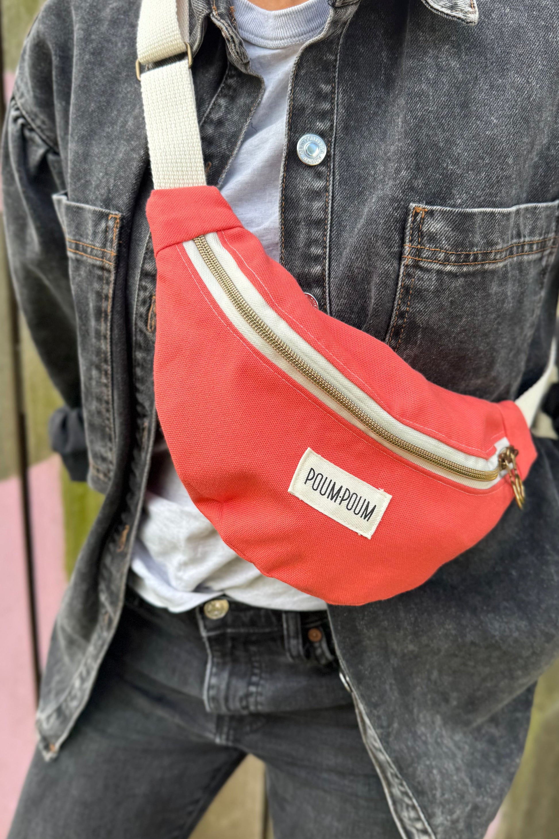 Sac banane coton recycle corail femme maison poumpoum lifestyle