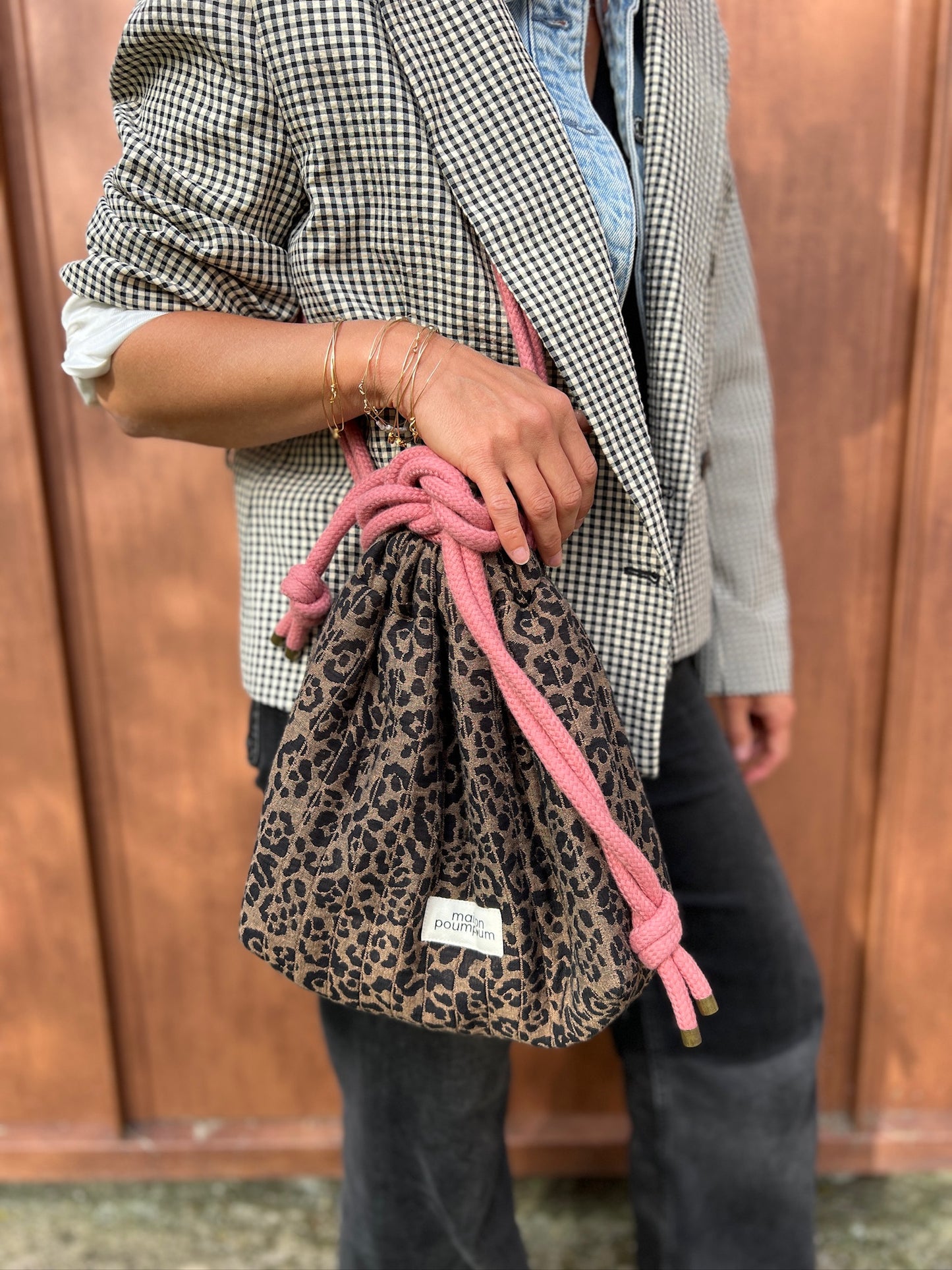 Mini sac bourse à cordon - Léopard – Maison Poumpoum
