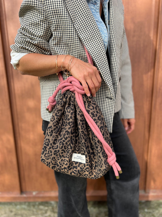 Mini sac bourse à cordon - Léopard – Maison Poumpoum