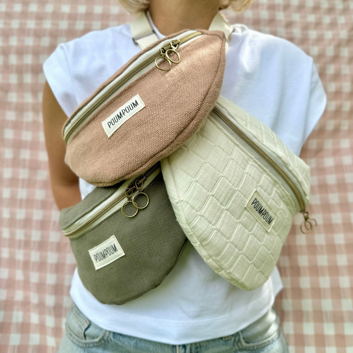 Sac banane - Kaki - Coton upcyclé