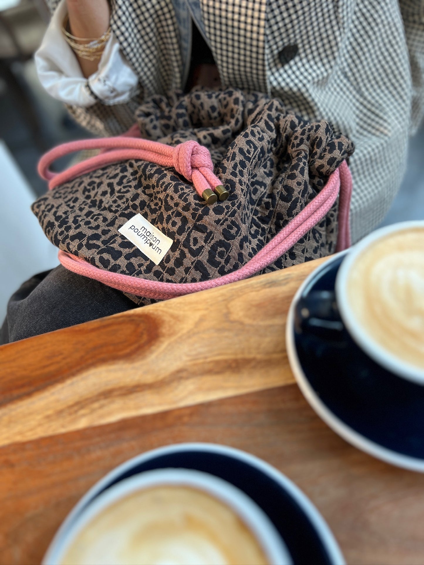 Mini sac bourse à cordon - Léopard – Maison Poumpoum
