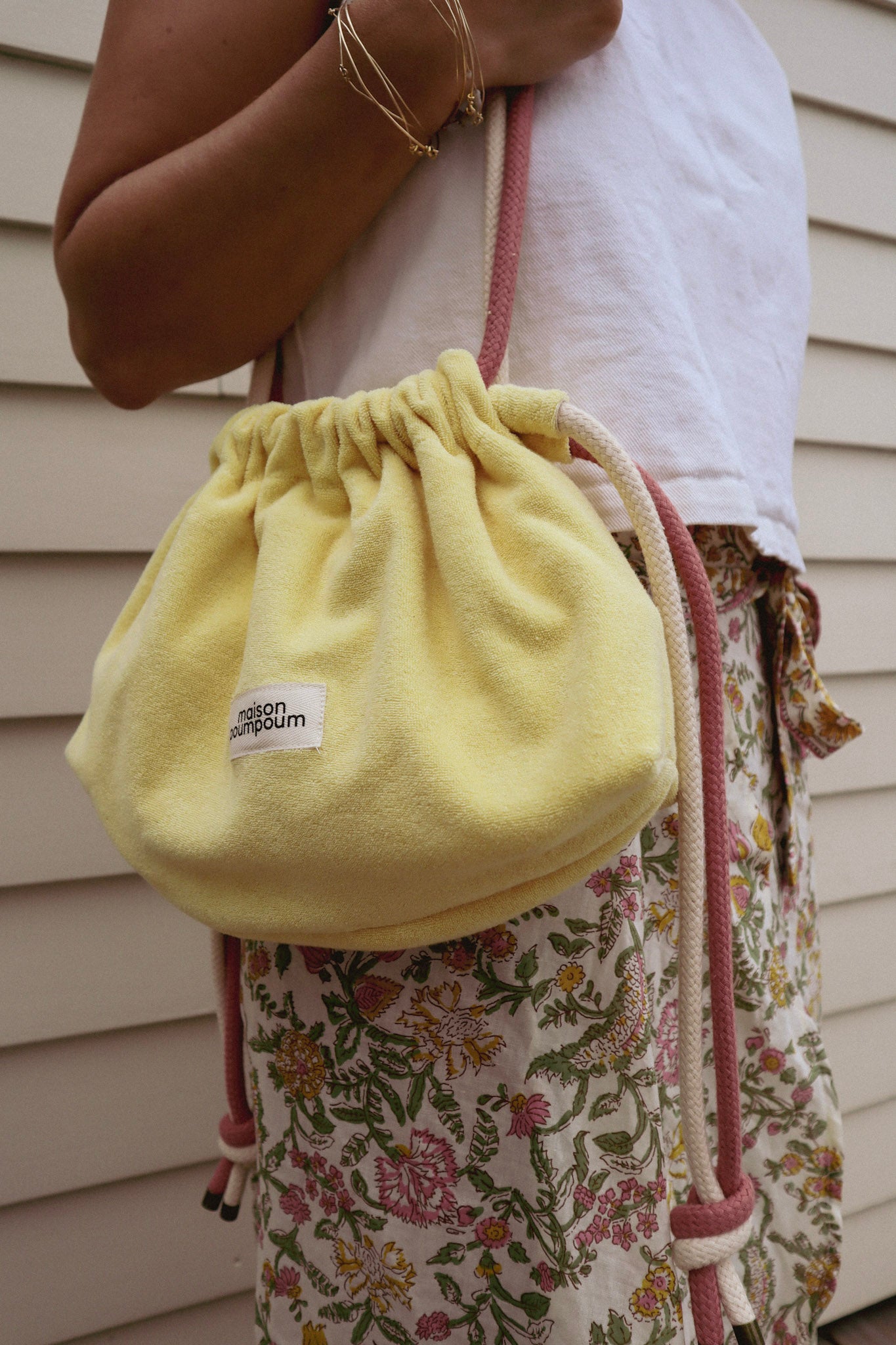 Mini sac bourse éponge jaune beurre maison poumpoum femme