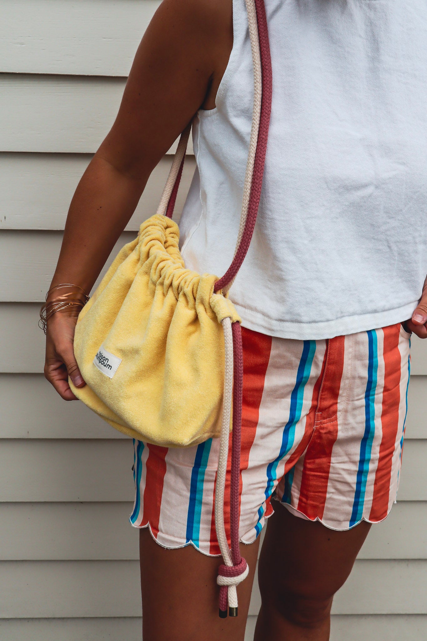 Mini sac bourse éponge jaune beurre maison poumpoum été