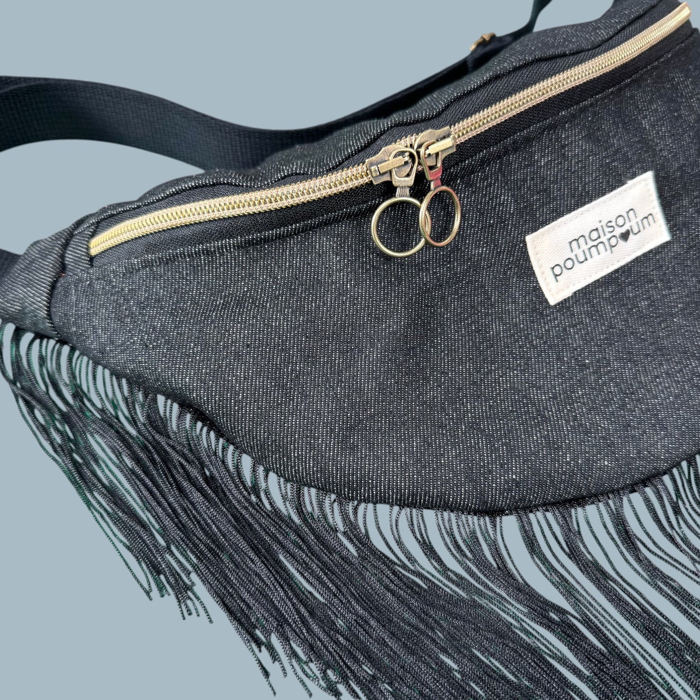 Sac Banane - Jean Noir à Frange