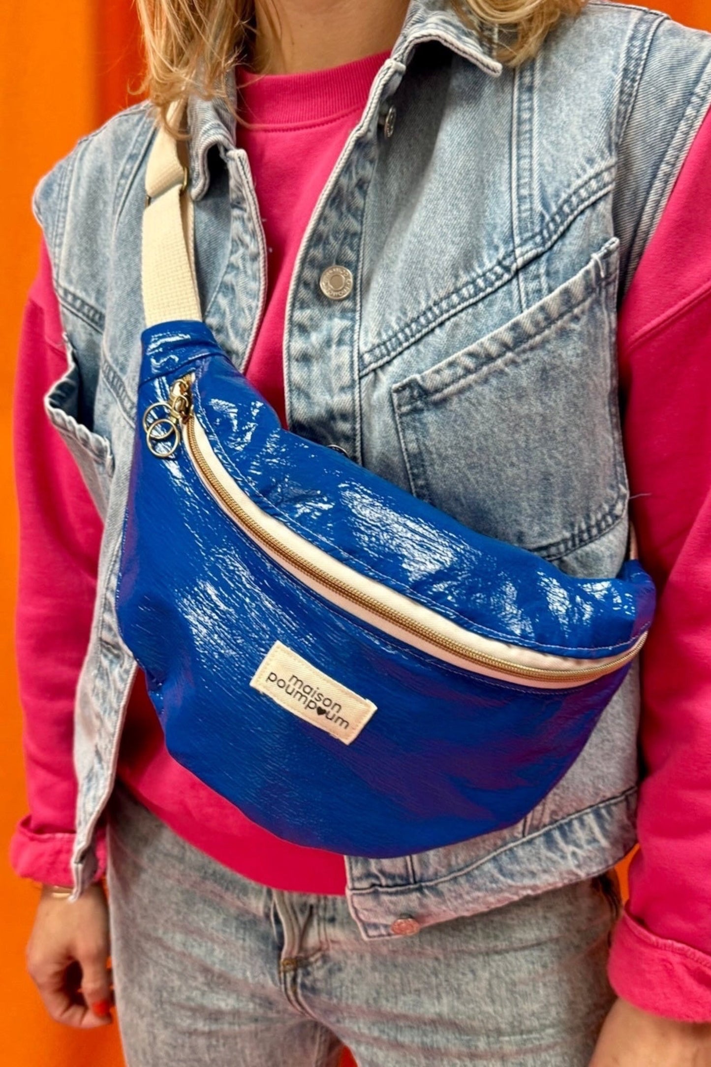 Sac banane -Vinyle bleu électrique
