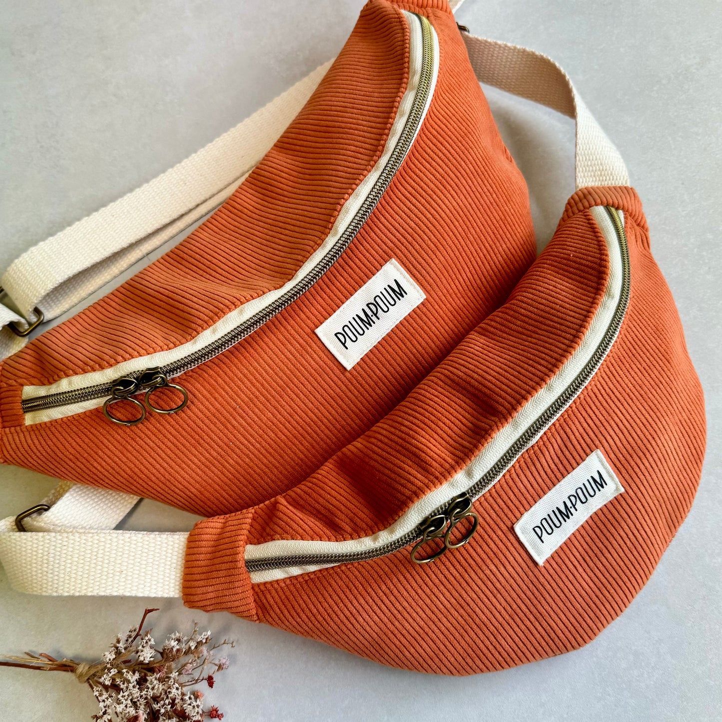 Sac banane - Velours orange