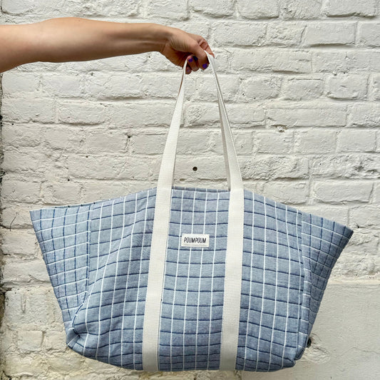 SAC CABAS - Carreaux bleu