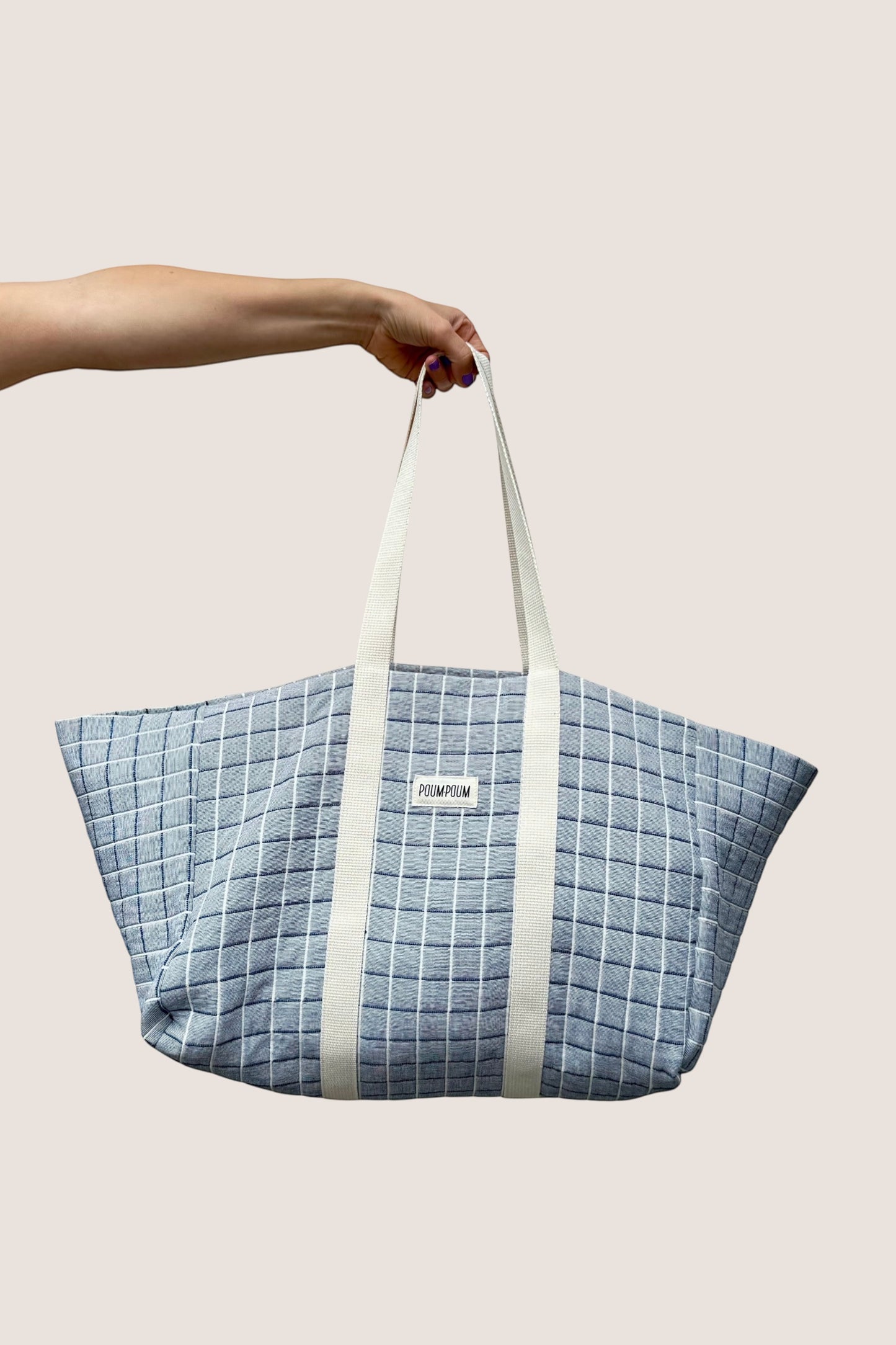 SAC CABAS - Carreaux bleu