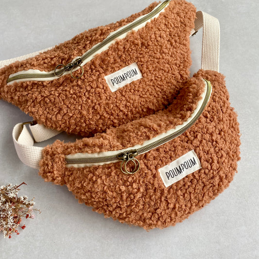 Sac banane - Bouclette camel