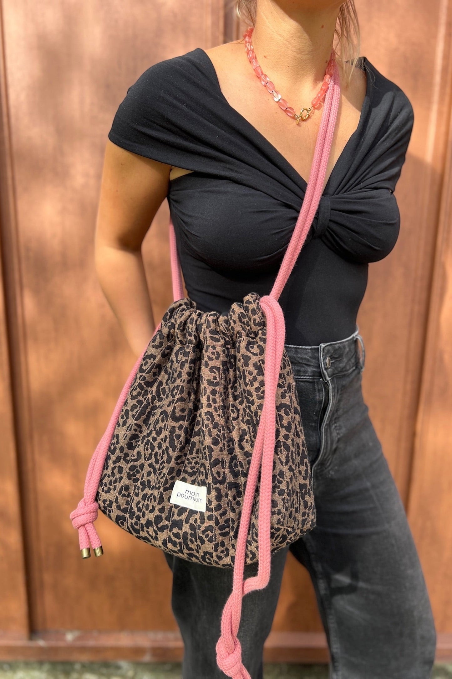 Mini sac bourse à cordon - Léopard – Maison Poumpoum