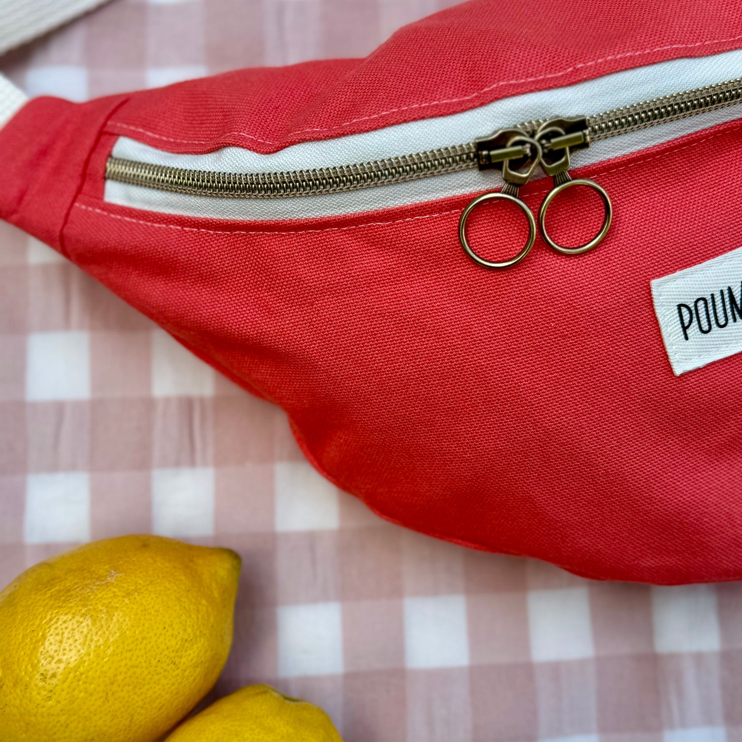 Sac banane - Corail - Coton upcyclé