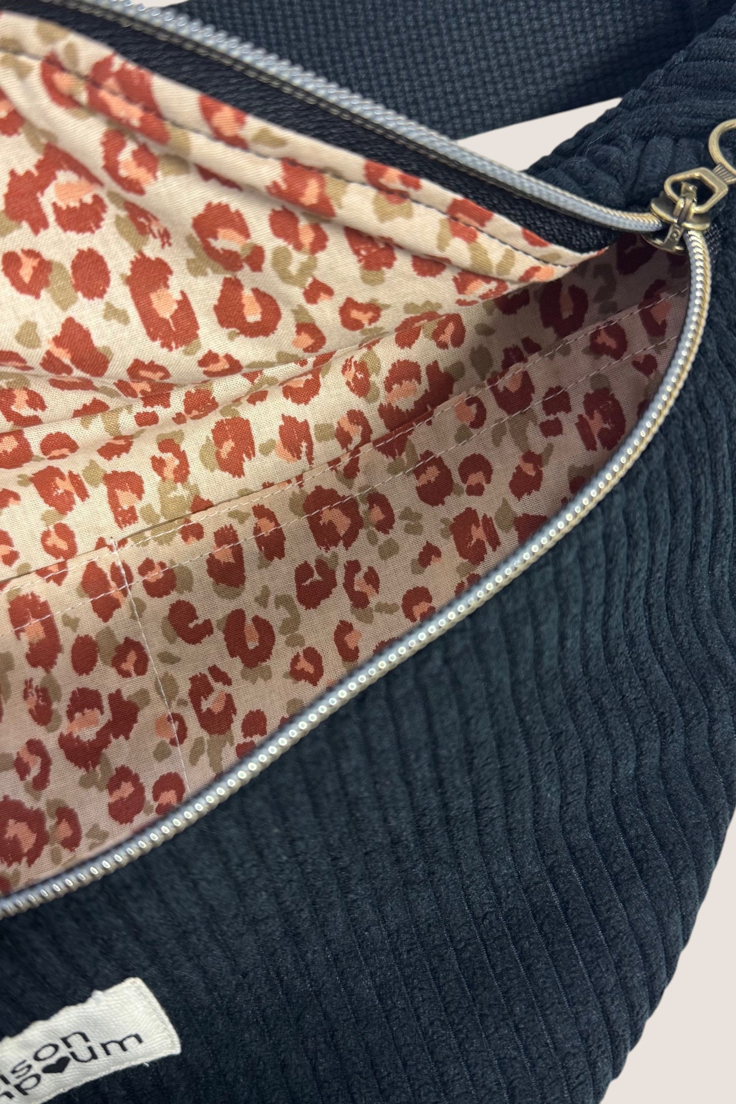 Sac banane - Velours grosse côte Noir