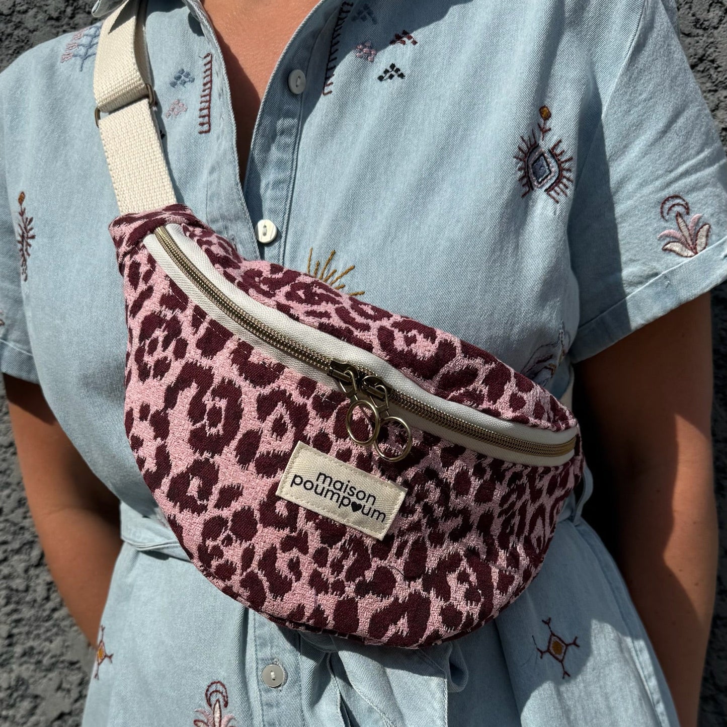 Sac banane - Léopard rose