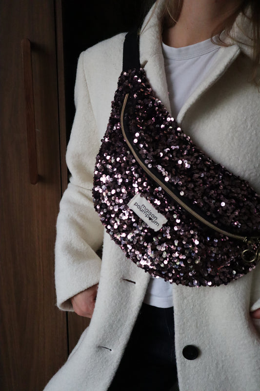 Sac banane sequin rose