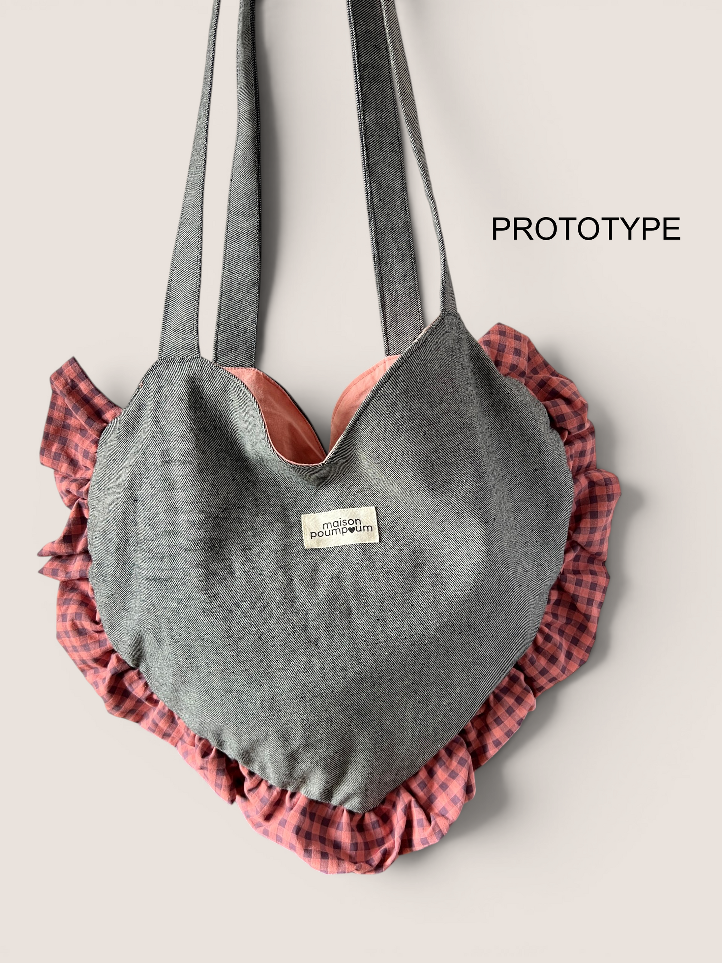 Totebag coeur - Jean et vichy