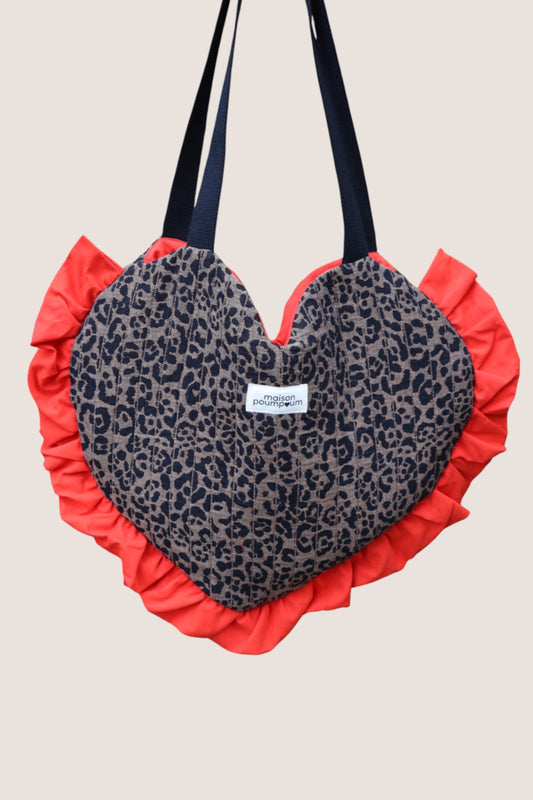 Totebag coeur - Léopard