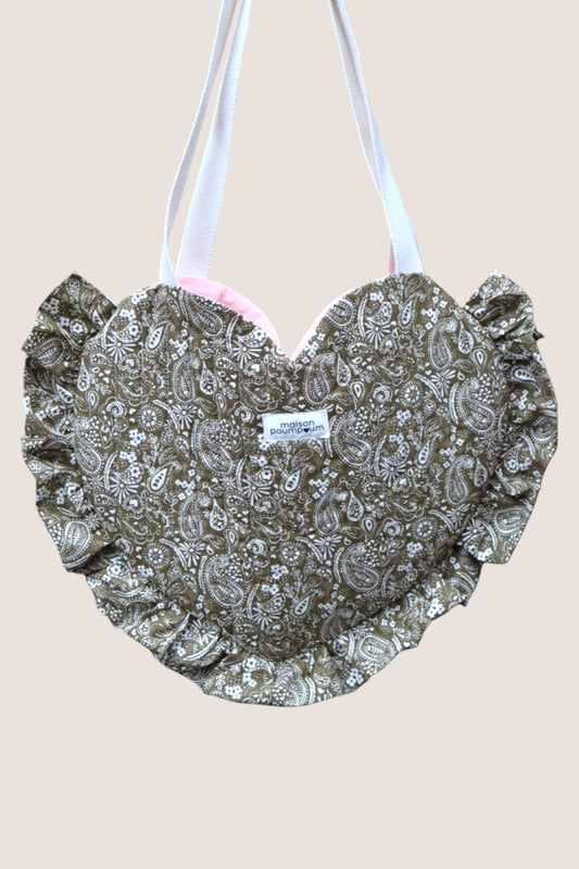 Totebag coeur - Bandana kaki