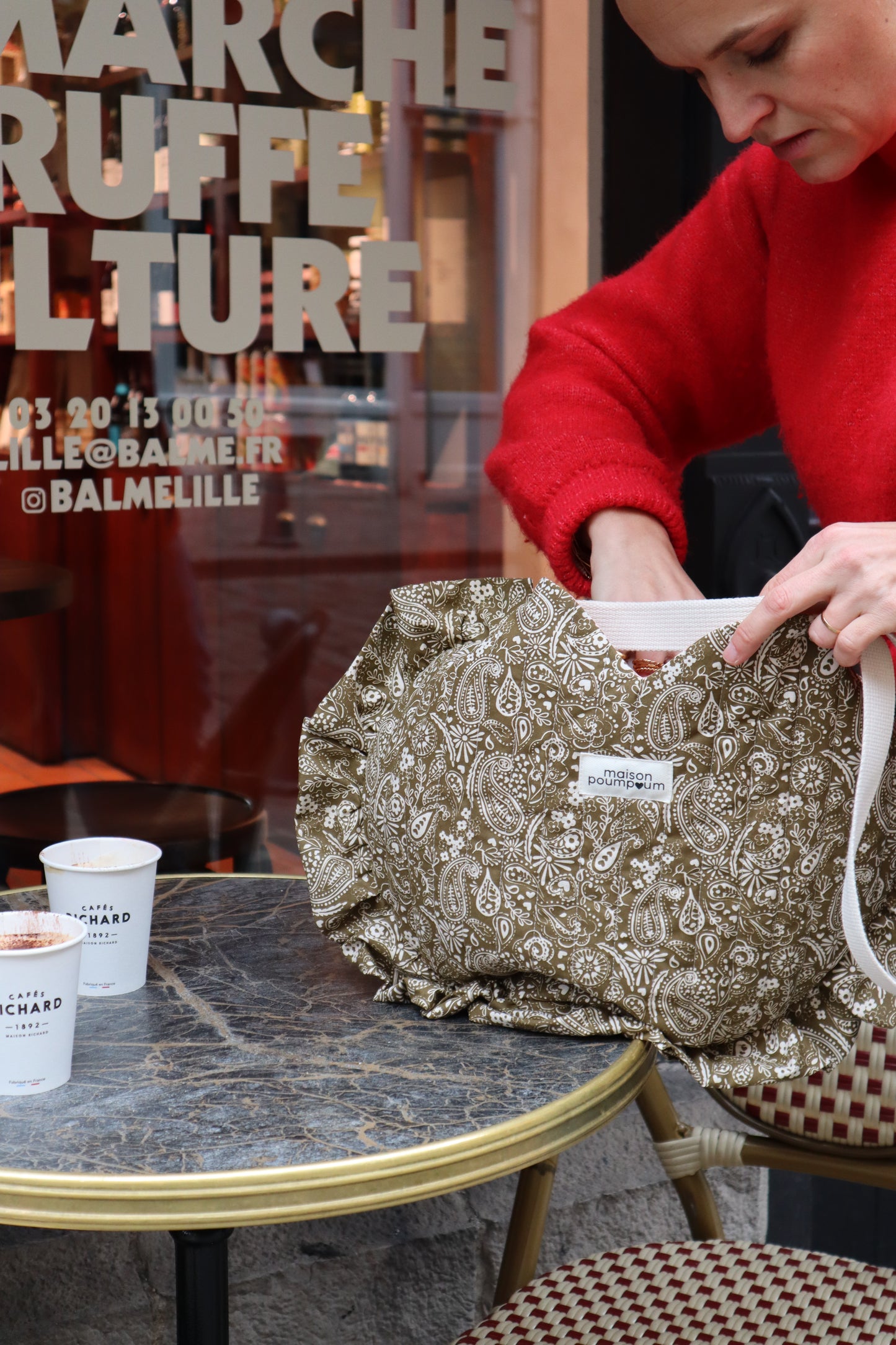 Totebag coeur - Bandana kaki