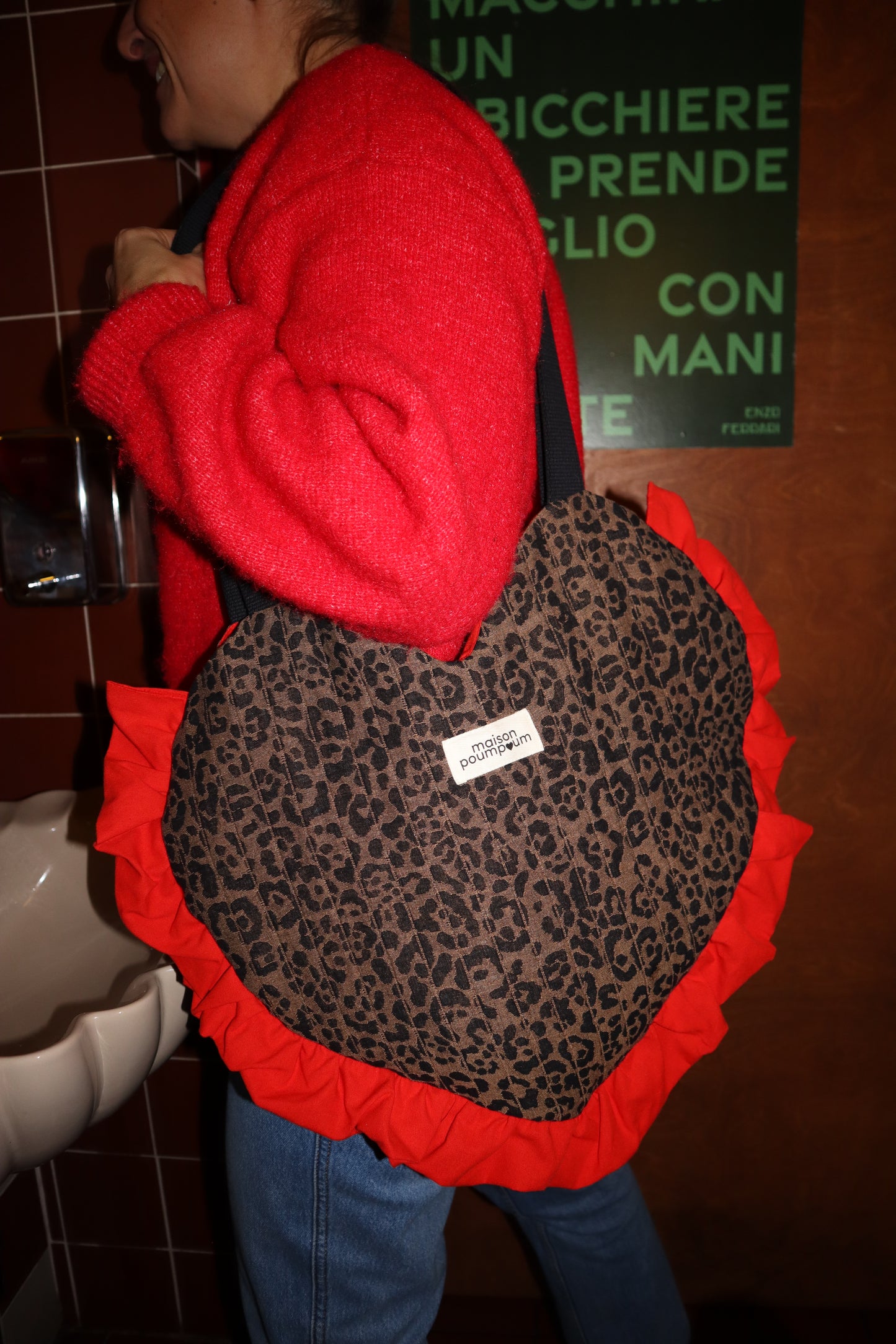 Totebag coeur - Léopard