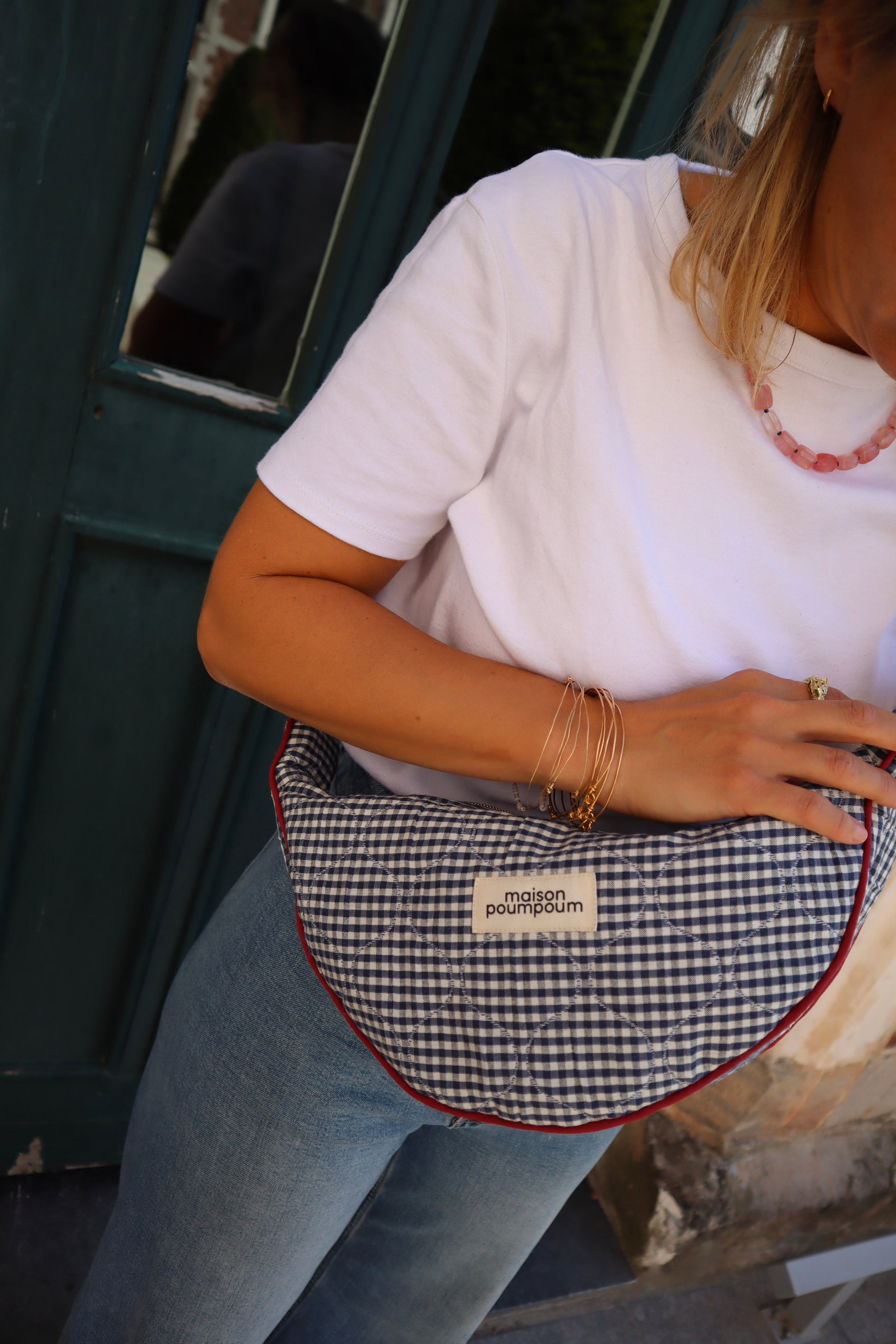 sac banane demi lune maison poumpoum vichy taille mini