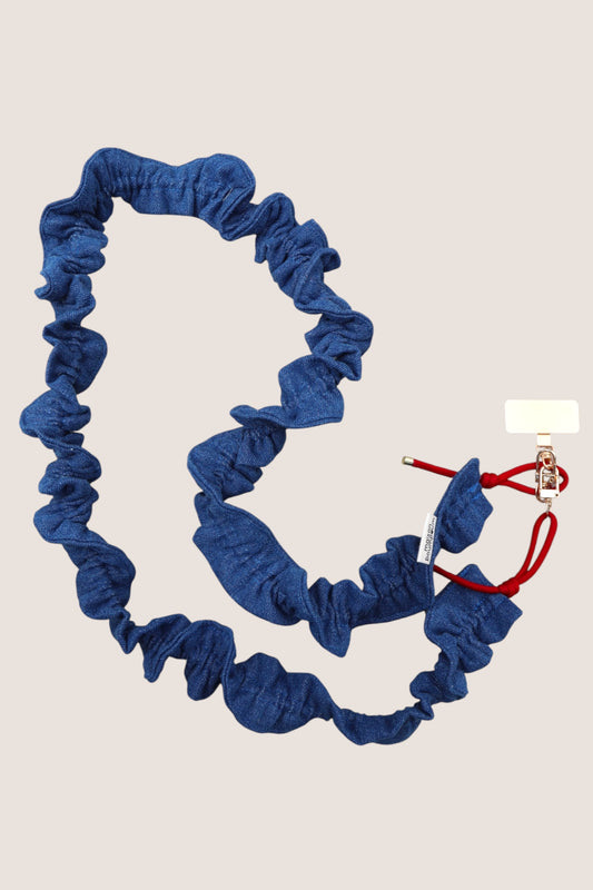 Cordon téléphone à froufrous Jean foncé – Maison PoumPoum