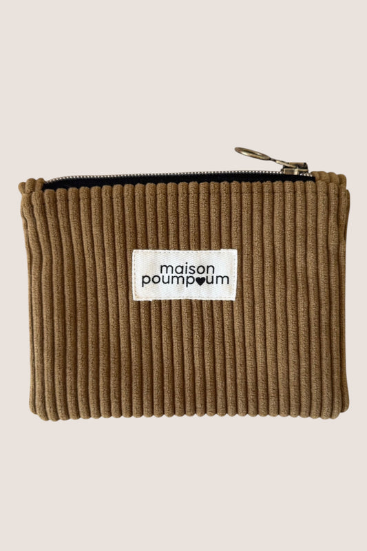 pochette velours camel - maison poumpoum