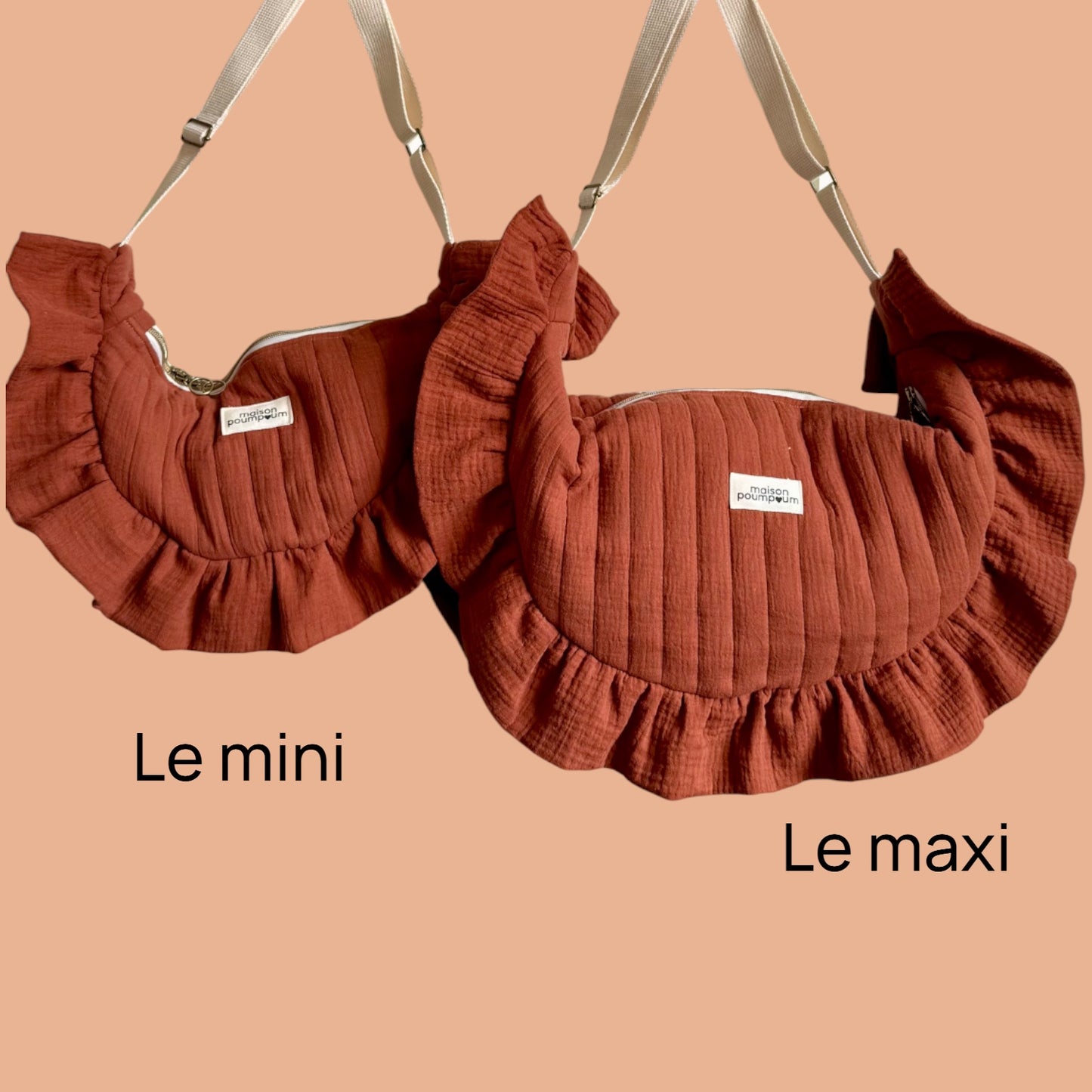 Sac Demi Lune - Gaze de Coton Terracotta