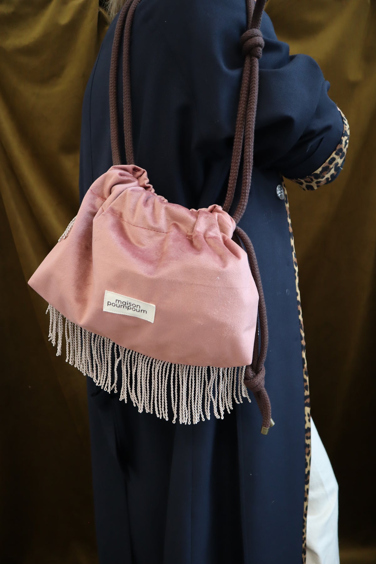 Le Raoul - Velours vieux rose à franges