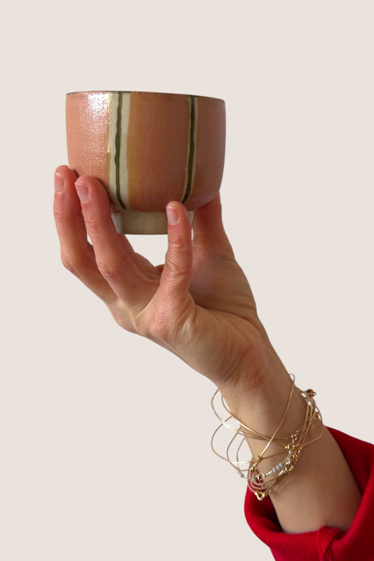 Tasse défaut - rayure terracota - Collab Maison PoumPoum x 1100 degrés