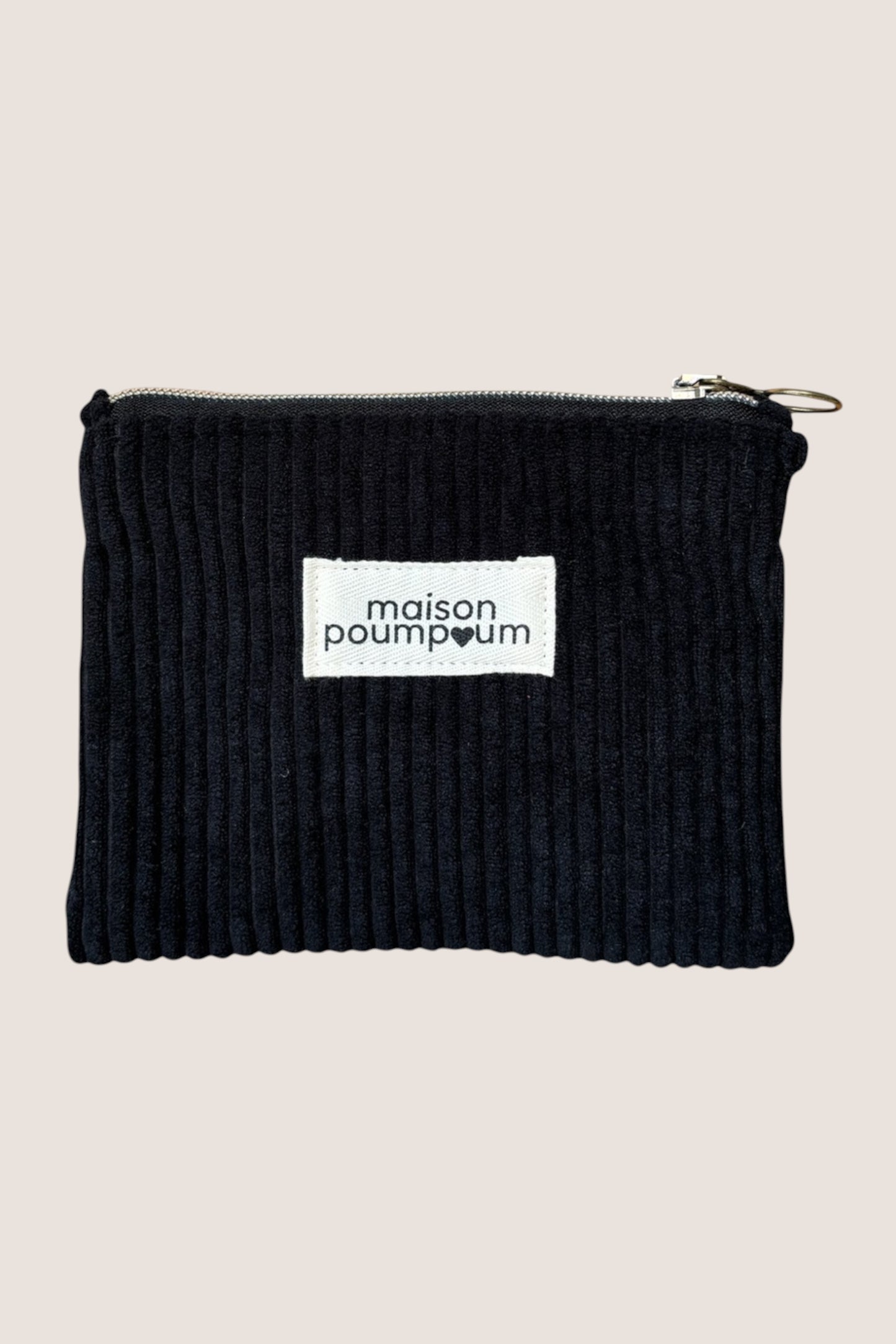 Pochette Velours Noir Grosse Cote - maison poumpoum