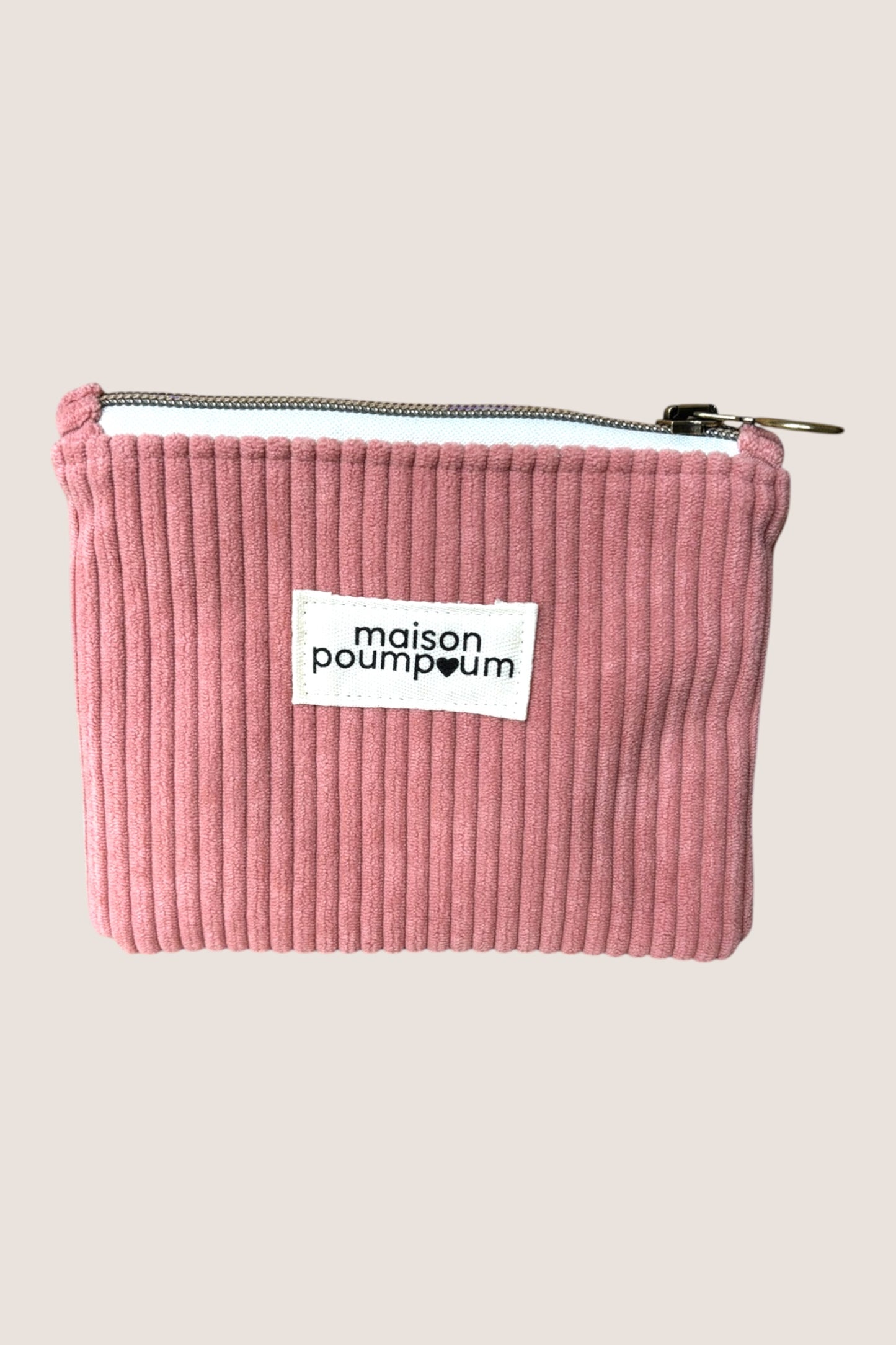 Pochette velours bois de rose - maison poumpoum