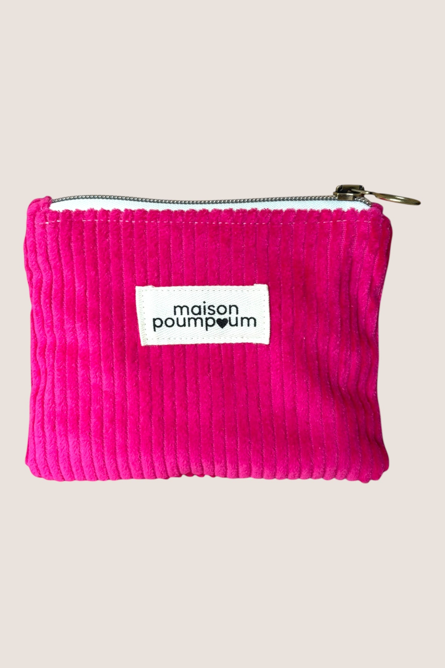 Pochette velours fuchsia - maison poumpoum