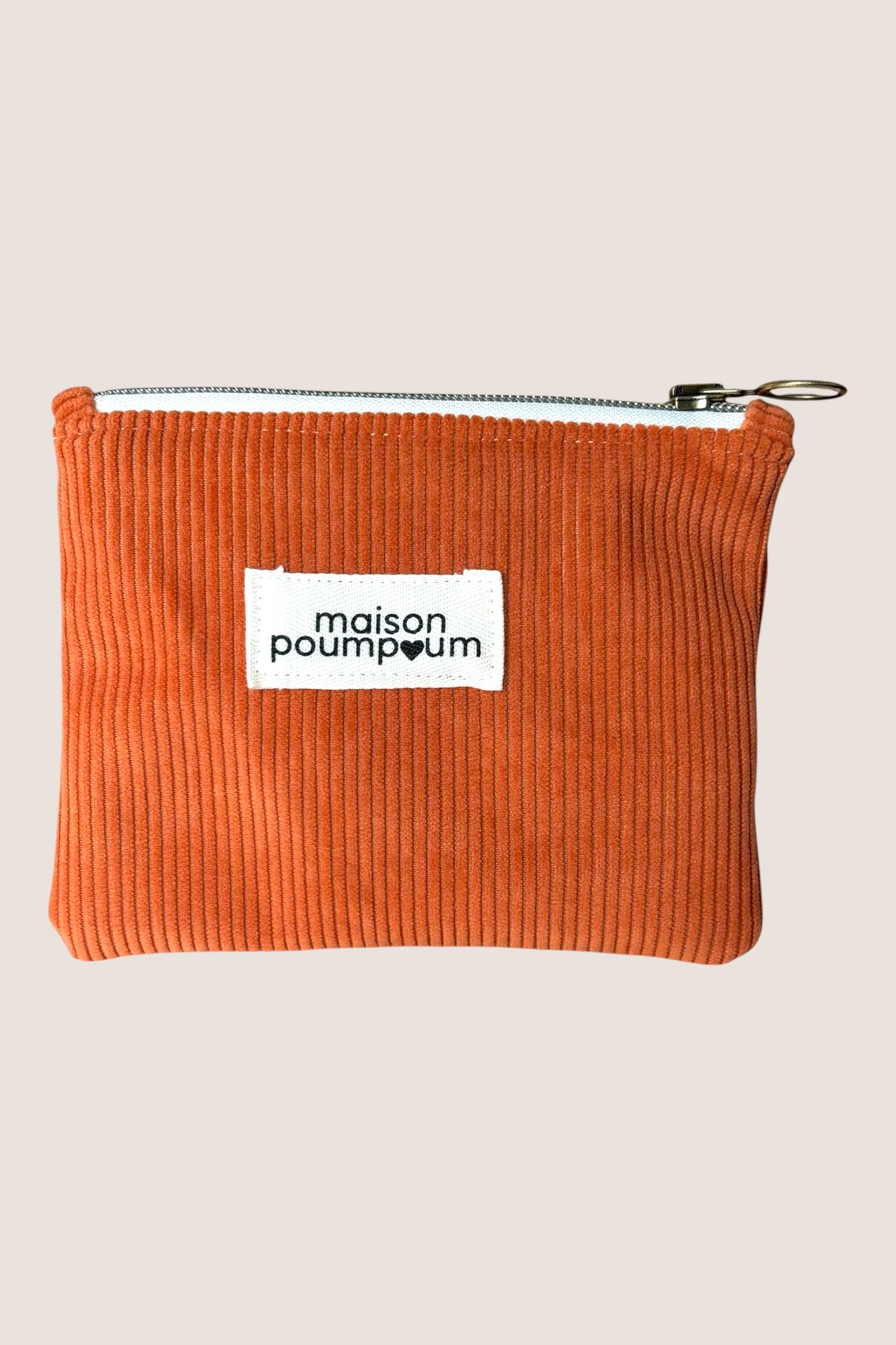 Pochette velours orange - maison poumpoum